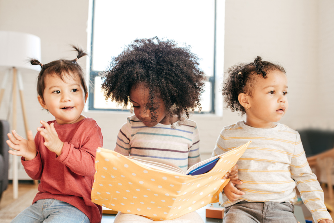 Toddlers and a book